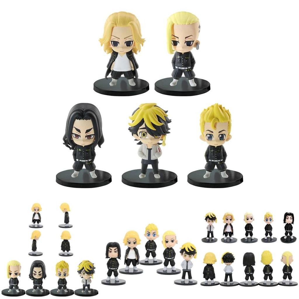 5 Stück Tokyo Revengers Actionfigur Modell Spielzeug mit Manjiro Mikey Draken Takemichi in Hoher Qualität PVC