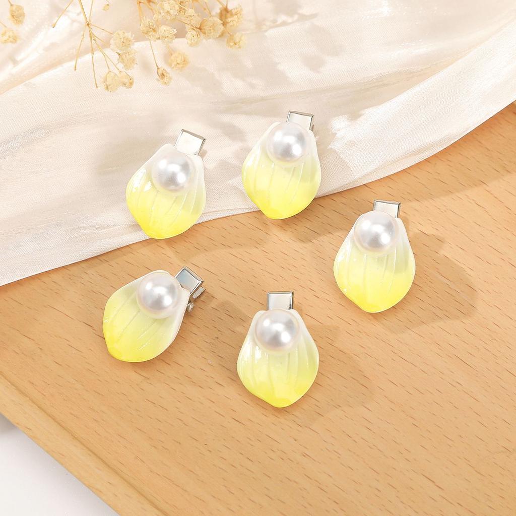 AWAYTR 5Pcs/Set Sweet Plumeria Hairpin Hair Clips For Kids Girls Flower Hairpins Mini Hair Clips Duckbill Clip Hair Accessories