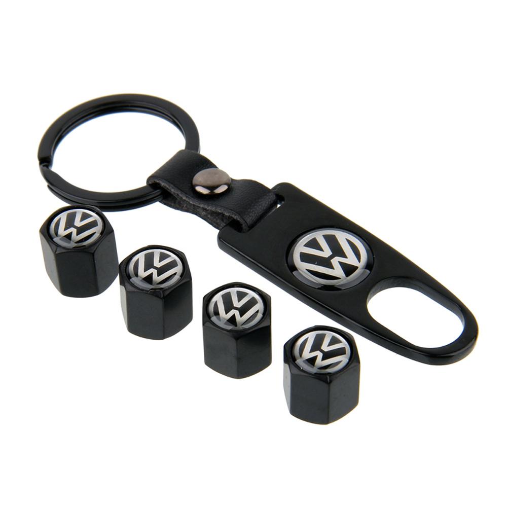 For VW 1 Set Car Wheel Tire Valve Caps Cover Keychain For VW GTI Polo Golf 6 7 Passat Touran Bora Beetle Jetta Tiguan YPSH-C854