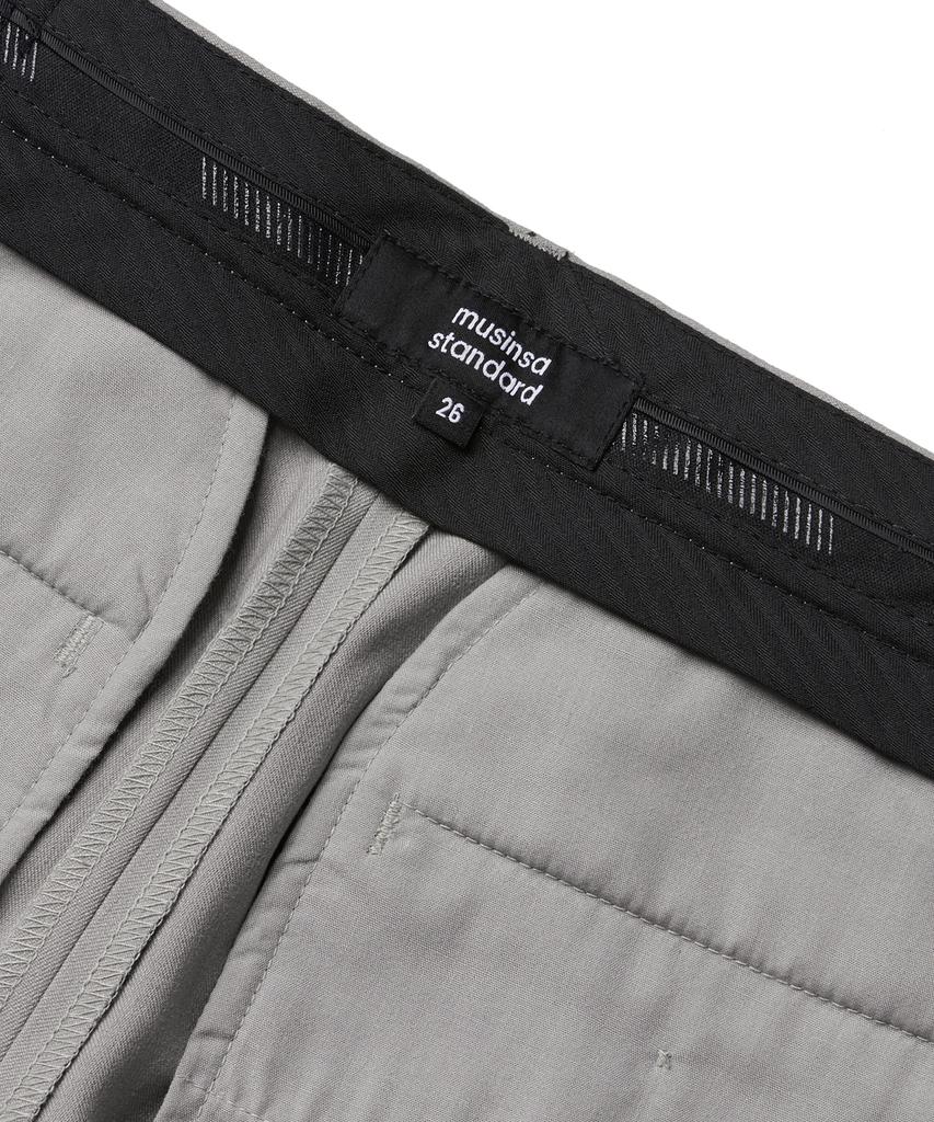 MUSINSA STANDARD WOMAN Women'S Slim Straight Hidden Elastic Waist Slacks [Light Warm Gray]
