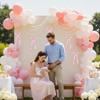 Faux Pearl Bowknot Banner Hanging Pendant Reusable Bow Beaded Garland  Birthday Decor