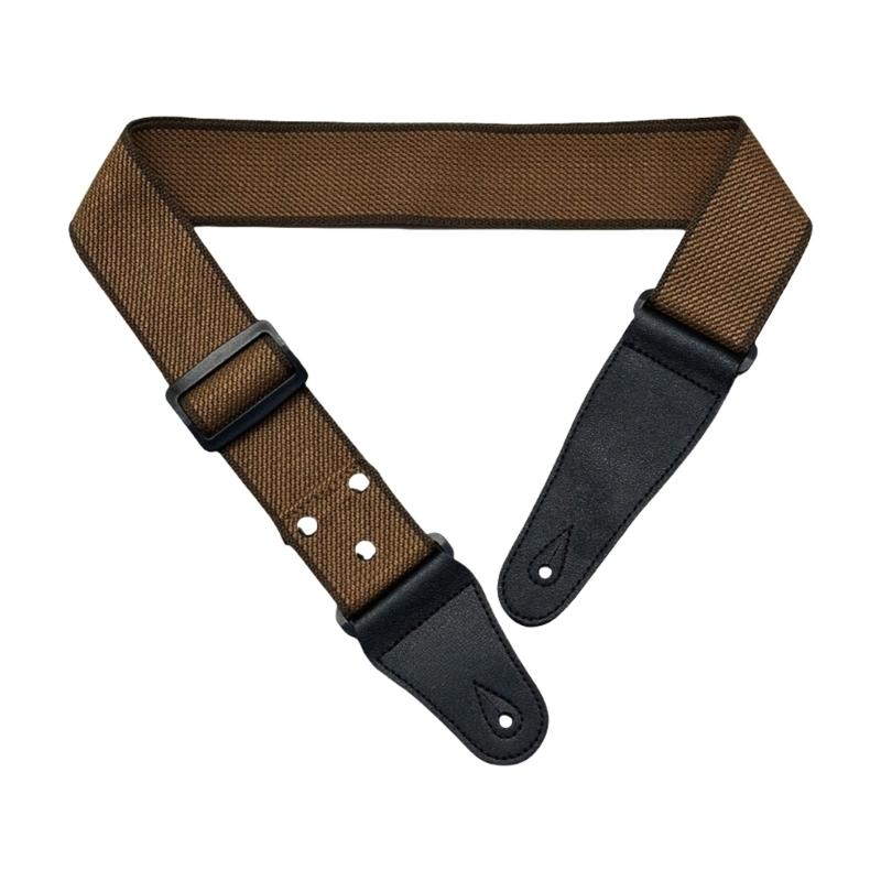 

Comfortable Guitar Strap Weave Strap Cotton Weaving Breathable Leather Ends Strap For Bass Electric & Acoustic Guitar жёлтый