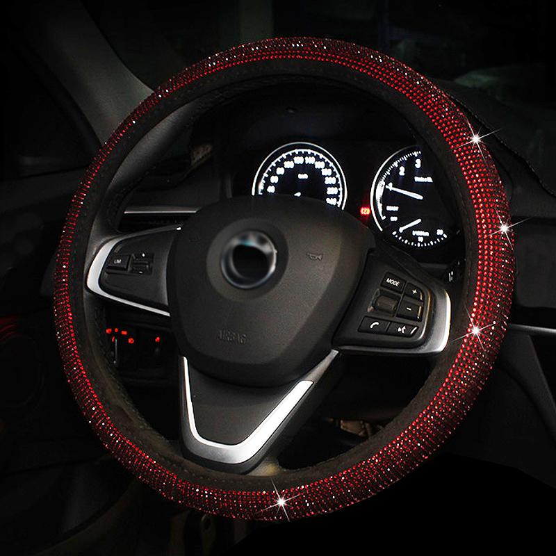 

Роскошные хрустальные красочные чехлы на руль автомобиля со стразами, женские чехлы на руль с стразами для автомобиля, аксессуары для интерьера