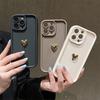 جراب هاتف سيليكون ناعم ثلاثي الأبعاد على شكل قلب ذهبي لهاتف iPhone 15 14 13 12 11 16 Pro Max XS XR 7 8 Plus SE 2020 غطاء كاندي غير لامع مقاوم للصدمات