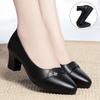 Mid-heeled Single Shoe Women's New Style Leather Shoes, Versatile and Soft-soled Shoes