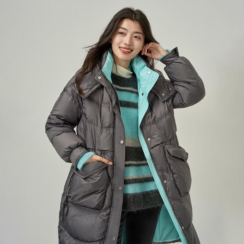 Iveni Women's Hooded Mid-length Down Jacket WEOA226