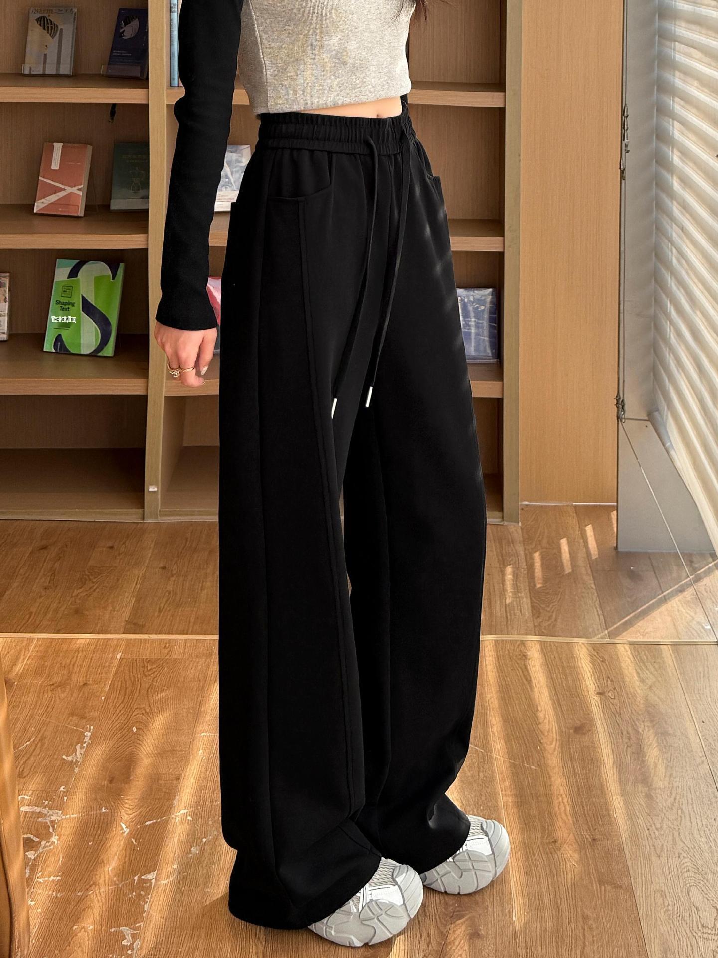 

An Chen Grey High-Waisted Slimming Straight-Leg Drape Trousers for Women - 2026 Autumn Collection XXL
