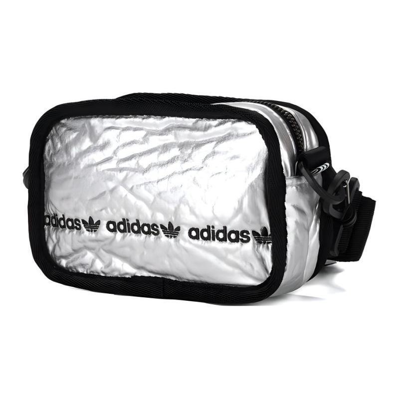 Adidas Originals Nylon Fabric Shoulder Bag, Crossbody Bag, Handbag, Clutch Mini Unisex Silver Adidas GF3190