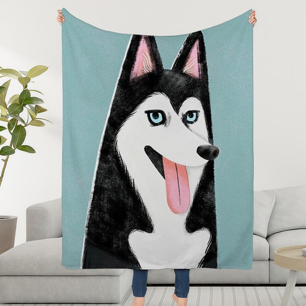 Blanket Dog Throw Super Cosy Plush Living Cute Room Sofa Couch Childish Birthday Puppy Gifts