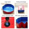 Foldable Pet Pool Large PVC Dog Bath Tub with Drain Valve Non-Slip Base Children Sandbox Pool for Outdoor Beach Use