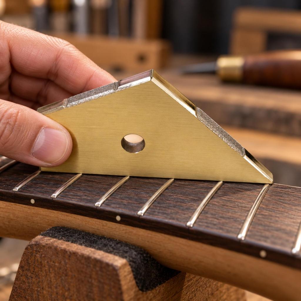 Fret Dressing Tool with Diamond Rough Edges High Precision Stainless Steel Leveler Compact