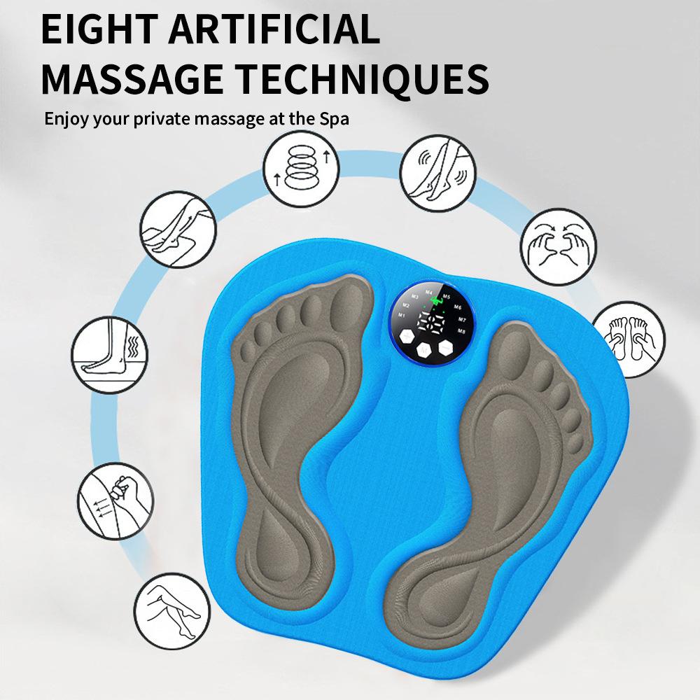 3D Smart EMS Foot Massager Pad With Remote, Foldable Muscle Stimulation Massage Mat Improve Blood Circulation Relax Feet Shaping