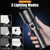 USB-C Rechargeable Tactical Flashlight with Flame Ignition Powerful LED Zoomable Torch for Outdoor Camping Adventure & Emergency