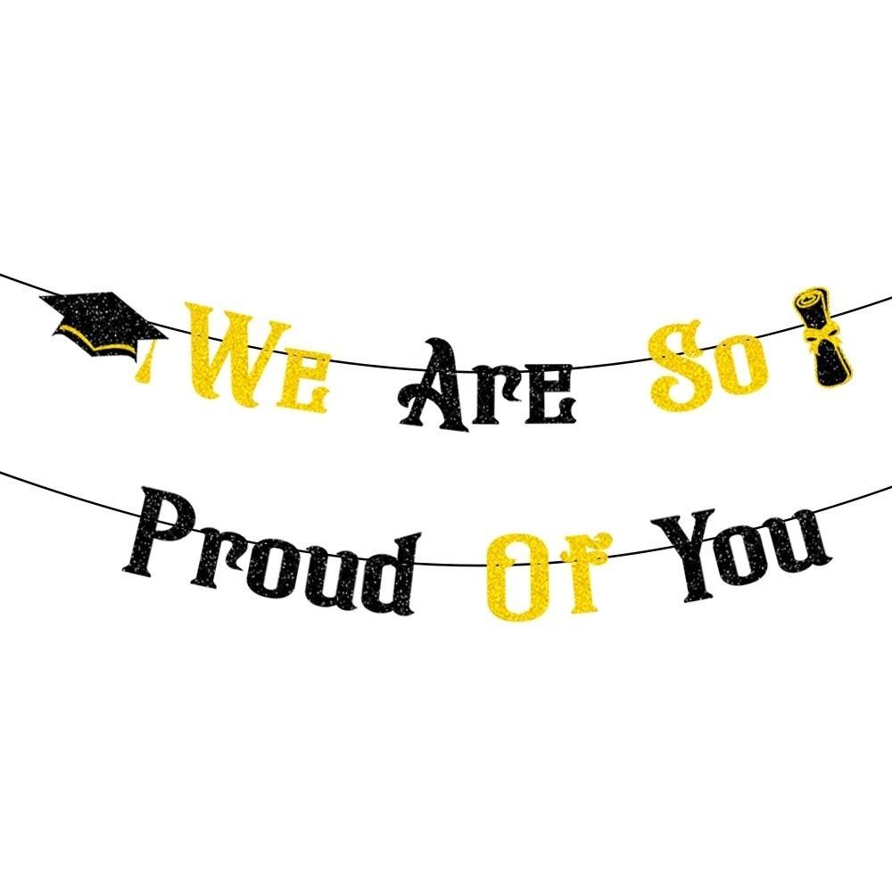 Glitter Decor Graduation Party Banner Reusable Graduation Hanging Banner  Party Supplies