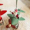 Resin Christmas Ornament Handmade Wrought Iron Christmas Decoration Painted Airplane Santa Claus Elk Tree Pendant