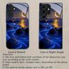 Luminous beach stone patterned glass phone case suitable for Samsung Galaxy S26 S25 S24 S22 S21 S20 FE/Ultra/Plus anti fall
