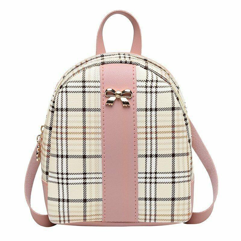 plaid backpack purse