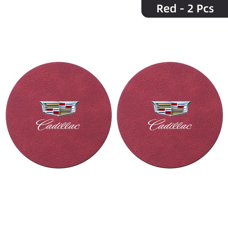 2Pcs Car Suede Water Cup Pad Anti-slip Coaster Accessorys for Cadillac ATS BLS CT4 CT6 CTS ESCALADE STS XLR XT4 XT5 XTS SLS