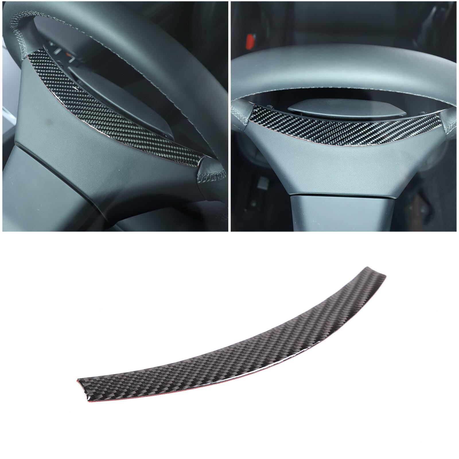 Carbon fiber Steering Wheel Upper Trim Sticker For Tesla Model 3 -24