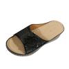 Womens Low Heel Sandals Size 8 Ladies Fashion Solid Color Cutout Leather Flower Open Toe Wedge Platform Sandals For Woman
