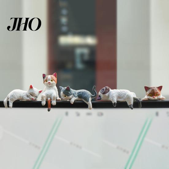Mini Cat Figurine Miniature Cute Cartoon Kittens Ornament for Kitty Desktop Set Computer Monitor Car Dashboard Home Office Desk Decor Lover