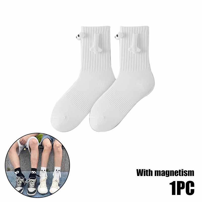 10 Paare Club Promi Ins Mode Lustig Kreativ Magnetische Anziehung Hände Schwarz Weiß Cartoon Augen Paare Socken Socken