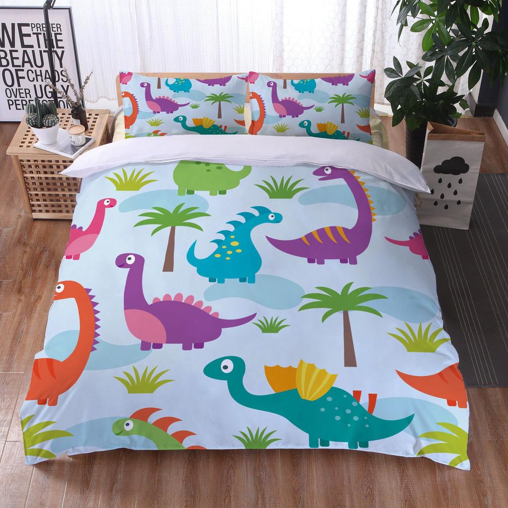 Soft Dinosaur Duvet Cover Boys Cartoon Bedding Set Twin/Queen/Full/King for Girls Microfiber Dino Comforter Cover Home Textile