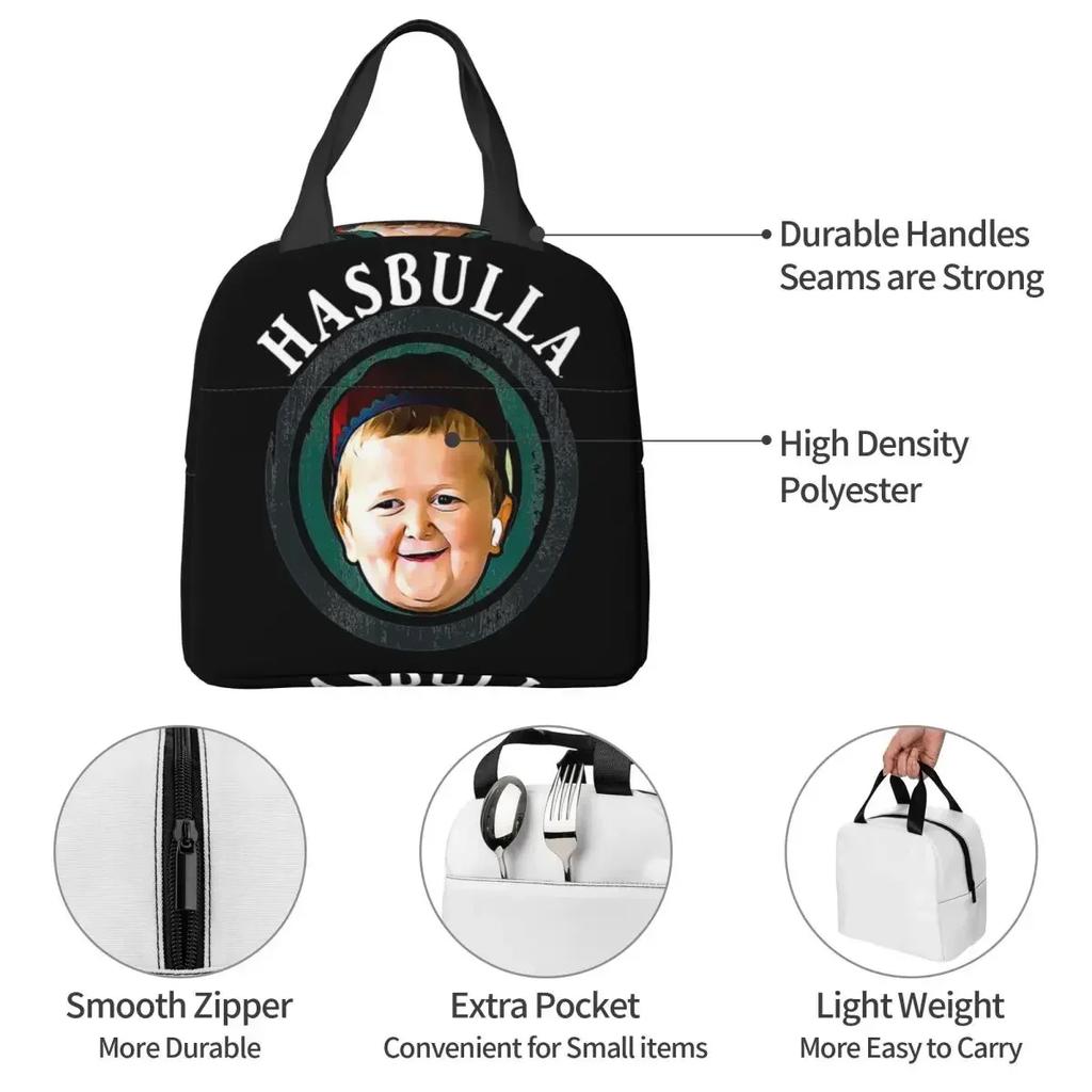 Funny Hasbulla Magomedov Hasbullah Smile Classic Insulated Lunch Bag for Women Kids Portable Food Boxes Thermal Lunch Box Tote