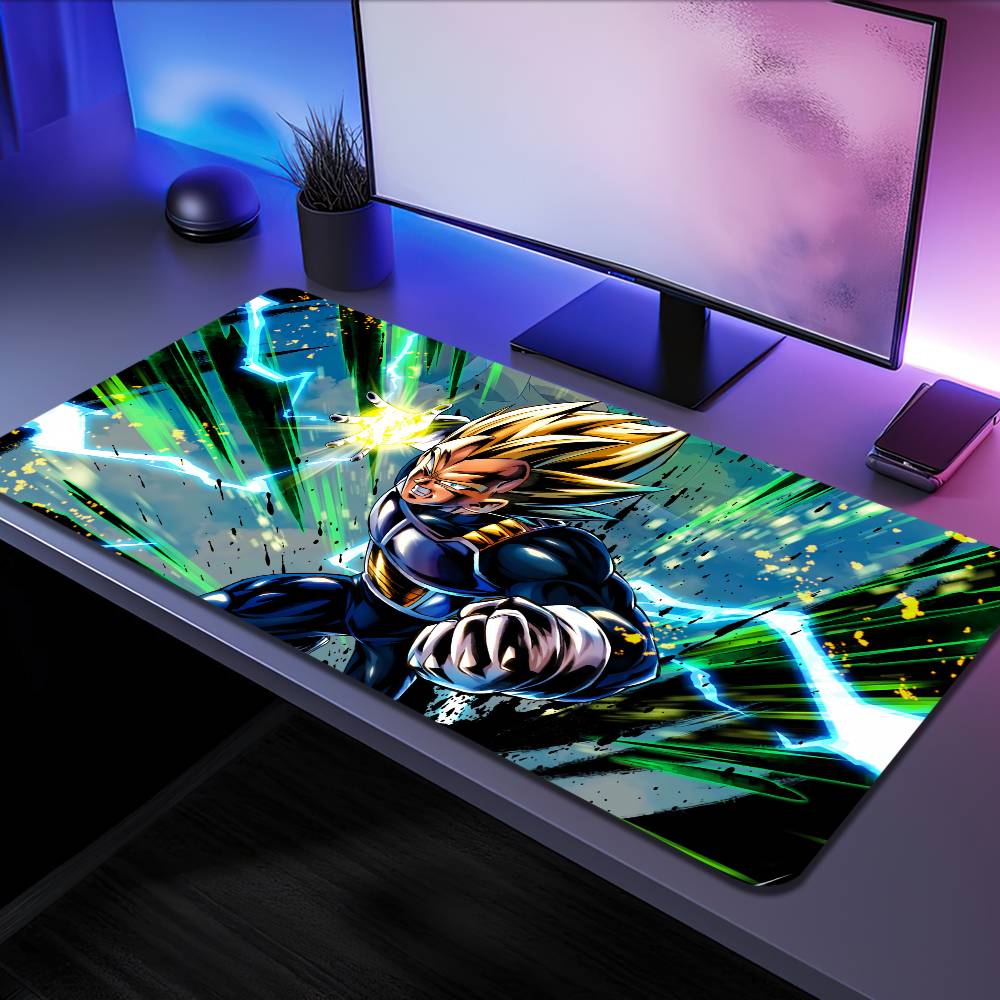 Large Desk Mat Keyboard Ergonomic Dragon Ball Anime Vegeta Mousepad Office Rubber PC Non-slip Anti-fray Home Custom Game