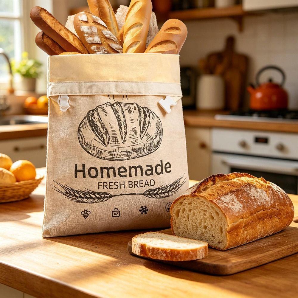 Non-removable Beeswax Coated Bread Storage Oil Stain Prevention Baguette Storage Bag For Kitchen