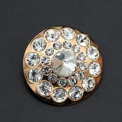 1pcs Handmade Decorative Rhinestone Metal Buttons for Sewing On Fur Coats Garment Accessories