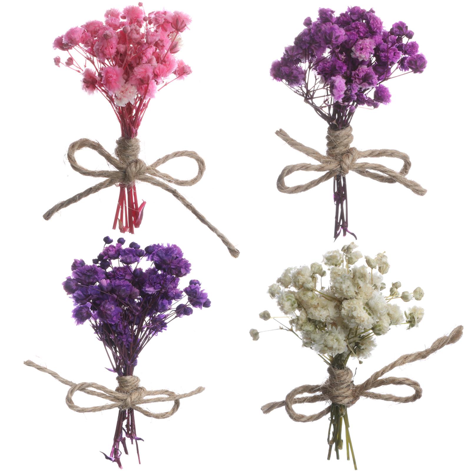 Мини-букеты цветов, букеты из сухоцветов и гипсофилы для поделок своими руками