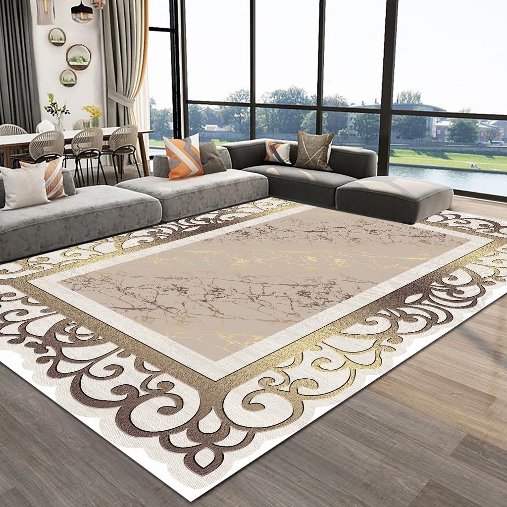 Europe Style Carpet for Living Room Abstract Sofa Table Side Area Rug Luxury Geometric Bedroom Decoration Rug Non Slip Floor Mat