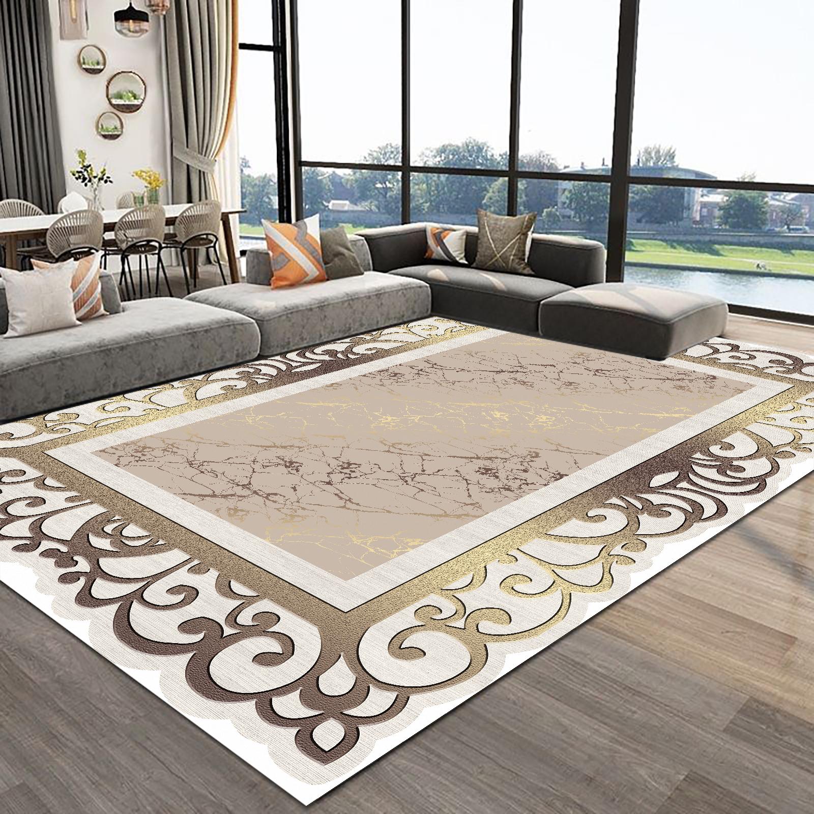

Luxury Geometric Gold Rugs for Living Room Bedroom Sofa Table Large Area Rug Washable Home Decor Floor Mat 60x90cm