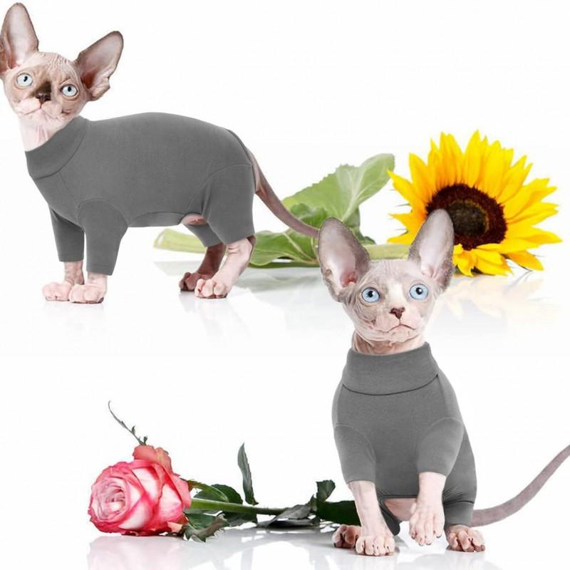Cat Full-Body Jumpsuit With Turtleneck Warm Sweater Hairless Cats XS To 2XL