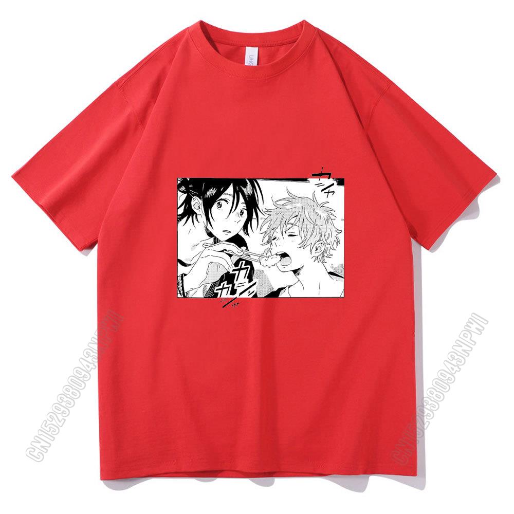 New Anime Umibe No Etranger T-Shirt Hashimoto Shun And Chihana Mio Print Tshirt Men Women 100% Cotton Kawaii Tee Short Sleeve