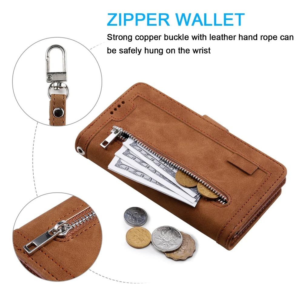 Luxury Leather Case For Samsung Galaxy A7 A5 A3 2017 2016 A6 A8 Plus 2018 A750 A310 A510 A530 Zipper Wallet Flip Book Case Cover