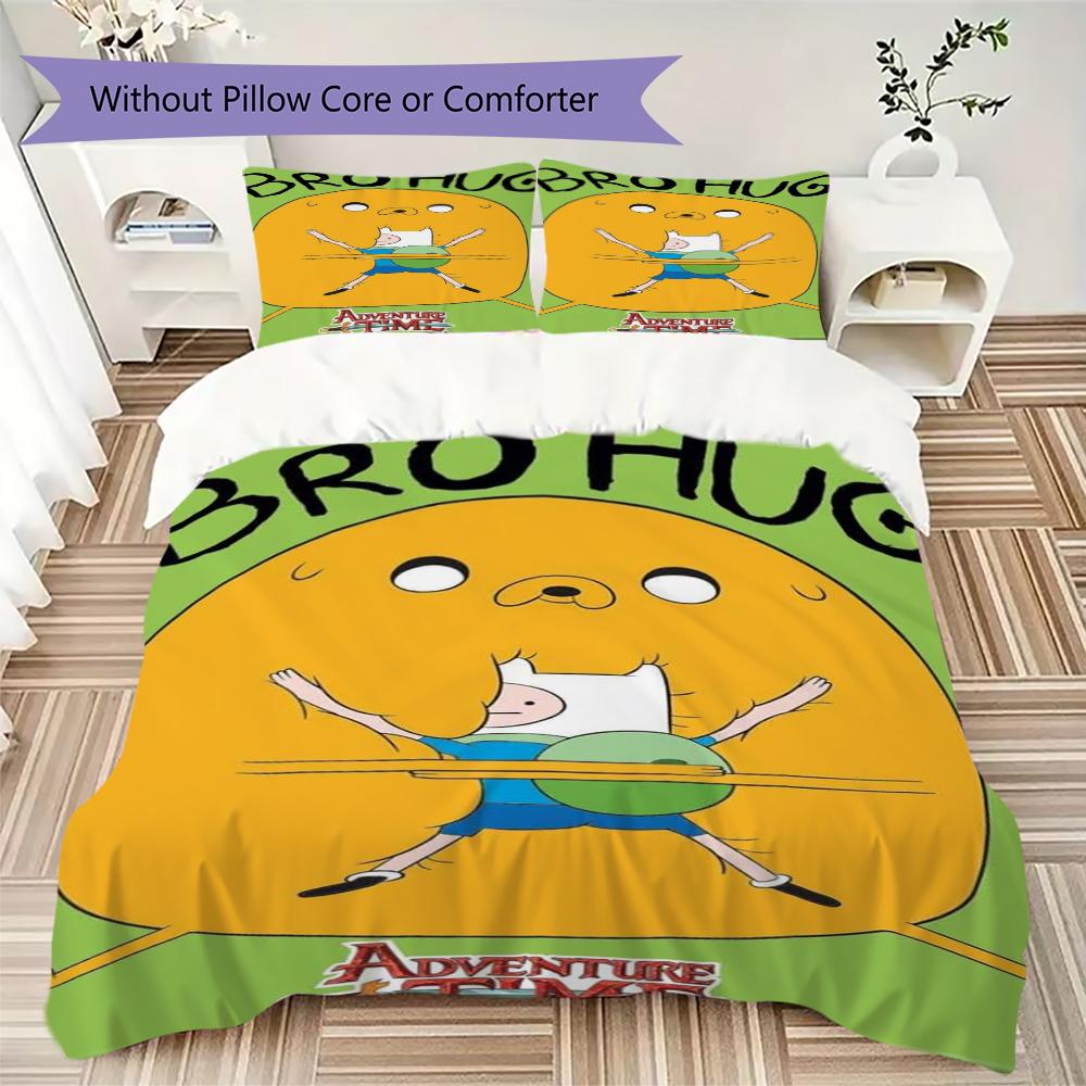 Adventure Time Anime Pattern Bedding Uilt Set Uilt Cover Pillowcase Home Decoration Birthday Gift (1 * Duvet Cover + 2 * Pillowcase  Without Core)03