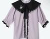 [USED] Sanrio Kuromi Collared Frill Lace Blouse Short Sleeve Shirt Yakuza Dream Kawaii Gothic Lolita