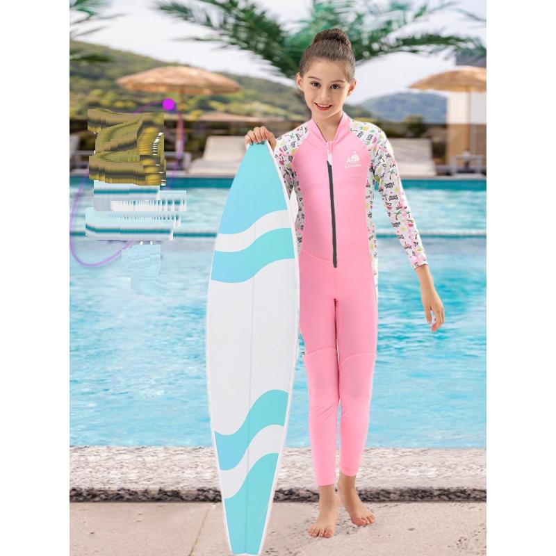 

Детский гидрокостюм Мужской защита от солнца Быстросохнущий с длинным рукавом Костюм от медуз Женский для серфинга снорклинга плавания парусного спорта Цельный купальник L(8#) розовый