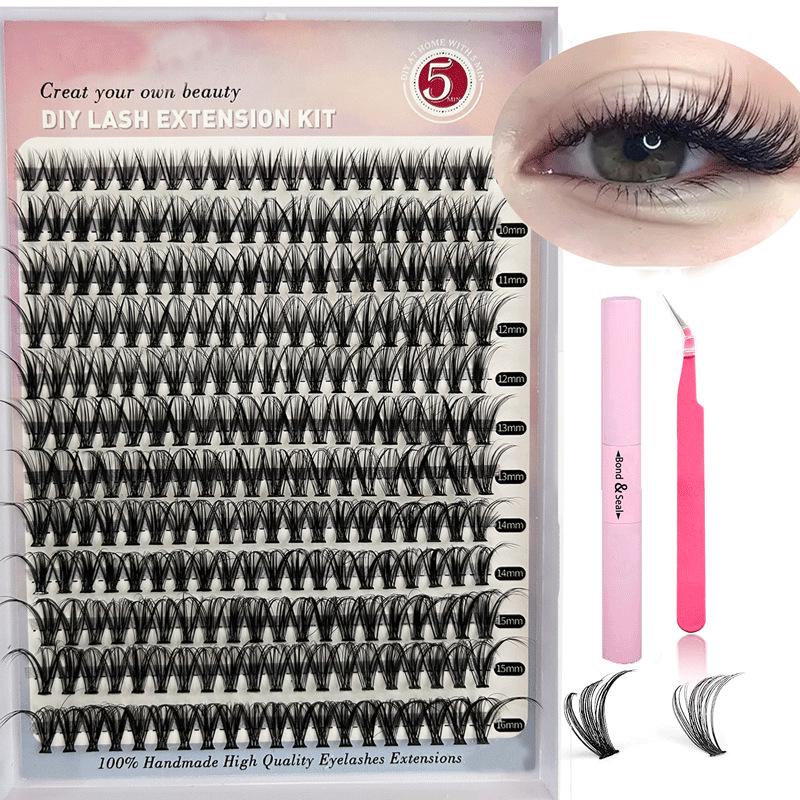 Eyelash Book: Large Capacity False Eyelashes Pack with 640 Clusters in 30D/40D/50D Styles