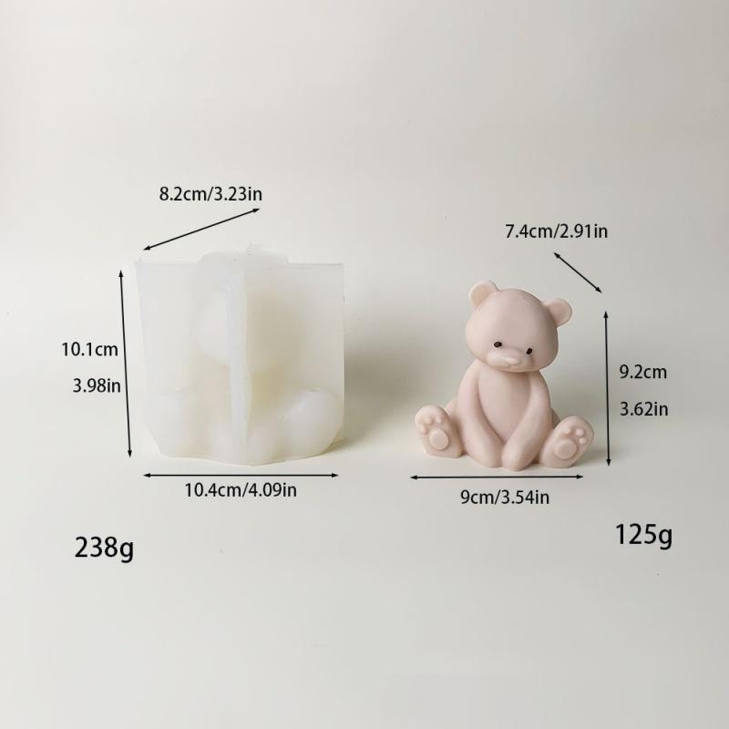 Large 3D Cute Cartoon Bear Fragrance Candle Mould DIY Silicone Mould Molds Bedroom Decor Birthday Party Gifts Wedding Souvenirs