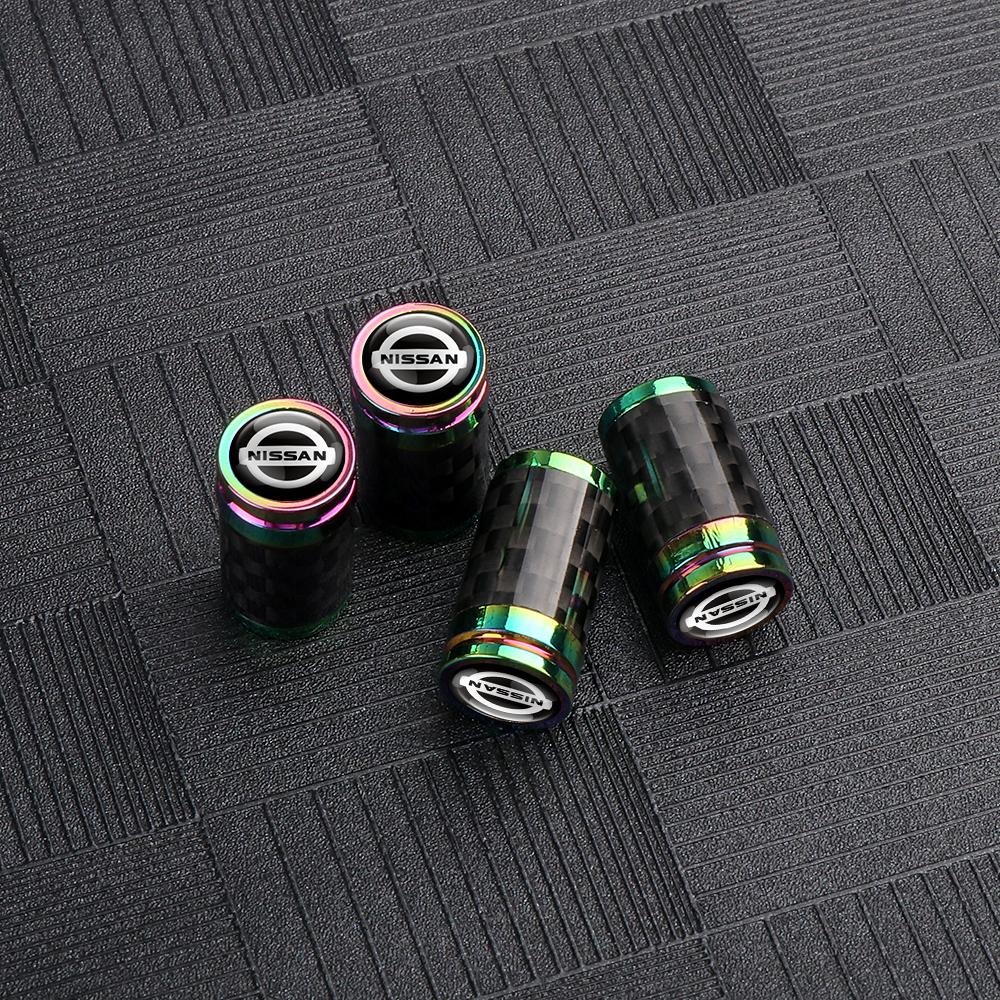 ABP3 4pcs Car Style Wheel Tire Carbon Fiber Metal Valve Cover Tire Dust Cover For Nissan Nismo X-Trail Qashqai Micra Patrol Maxima