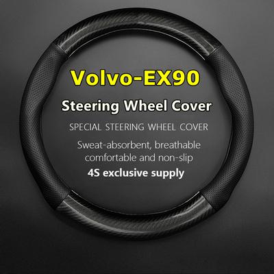 Kein Geruch dünn für Volvo EX90 Lenkradbezug aus echtem Leder aus Kohlefaser