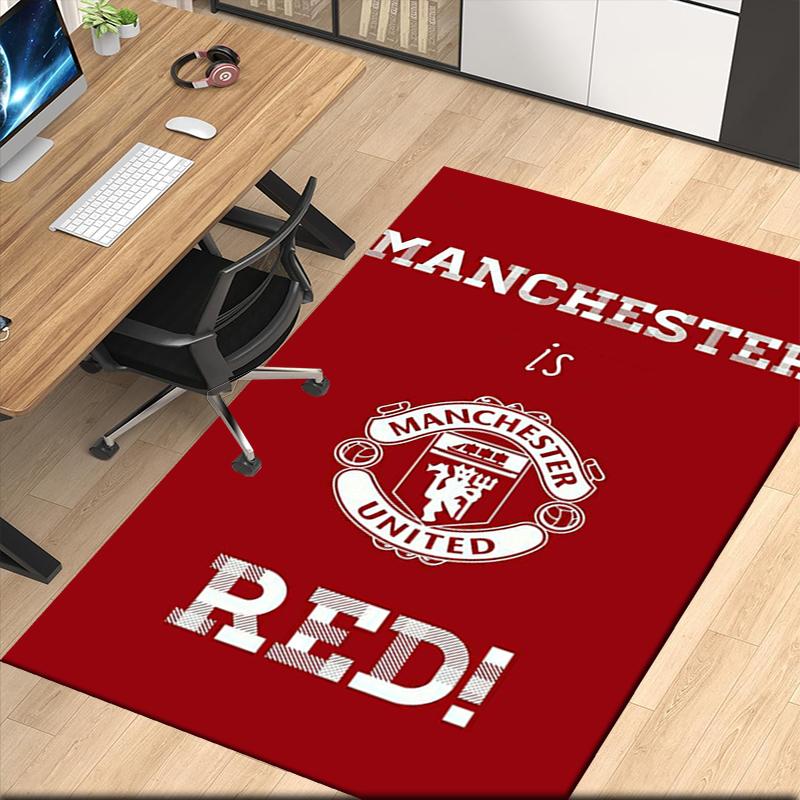 Manchester United Printed Carpet, for Office Chair Living Room Bedroom Kitchen Room Decor Gifts.