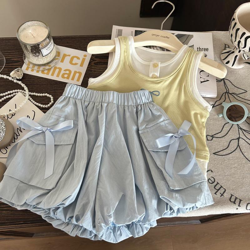 Koreanischer Stil 2025 Sommer Mädchen Camisole Top & Tulpenhose Set