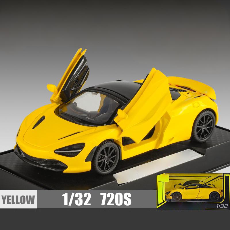 1:32 McLaren 720s Supercar Sports Alloy Diecast Model Car Sound And Light Pull Back Children Toys Cars Birthday Gifts With Kids