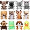 Skylety 12 Pieces Mini Stuffed Animals 4.8 Inch Cute Safari Plush Toys Elephant Lion Giraffe Tiger Puppy Zebra Duck for Jungle Animal Themed Parties