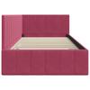 L Shaped Bed Frame with Headboard Burgundy 90 Cm X 190 Cm Velvet