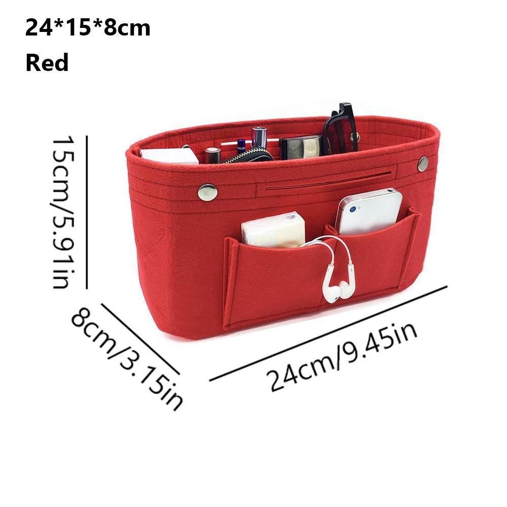 Simple Felt Handbag Insert Bag Bag Support Large Capacity Internal Bag Storage Organization Multi-Pocket Bag Organiser